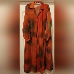 Long Jessica Taylor Dress w/ 1 Button Overcoat